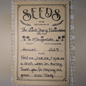 Marigold Seed Packet